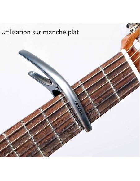 Capodastre Ortega TWCAPO vue guitare manche plat