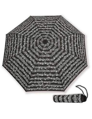 Parapluie noir motif notes de musique